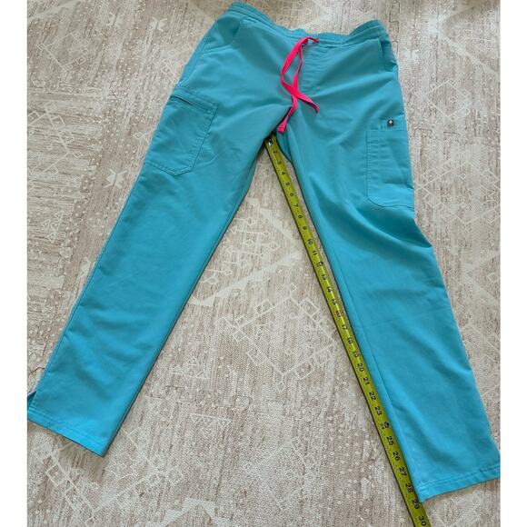 FIGS Yola Skinny Scrub Pants Neon Blue Women's Style TW2000R Size Small - Picture 3 of 10